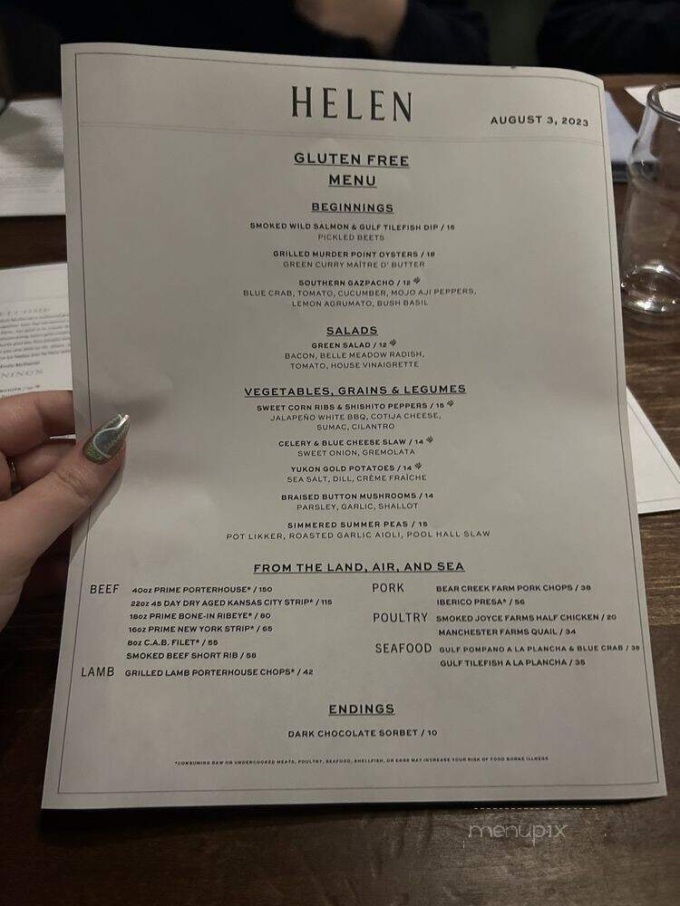 Helens Cafe - Birmingham, AL menu_pic