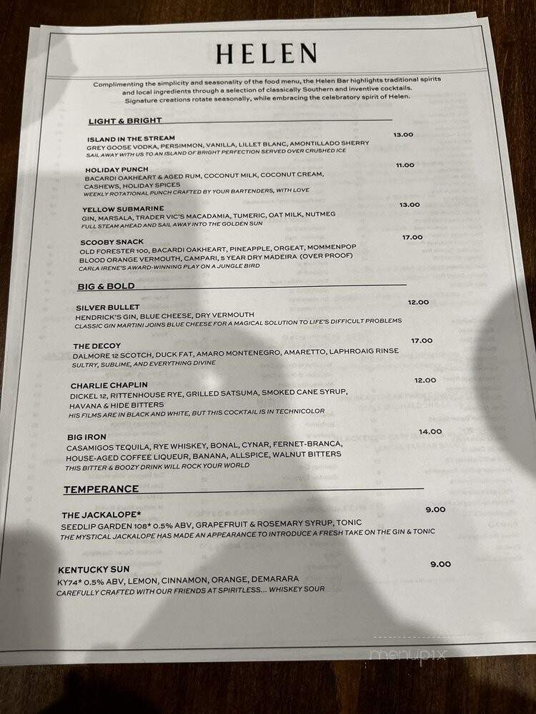 Helens Cafe - Birmingham, AL menu_pic