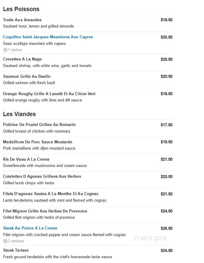 L'Ancestral Restaurant - Dallas, TX menu_pic
