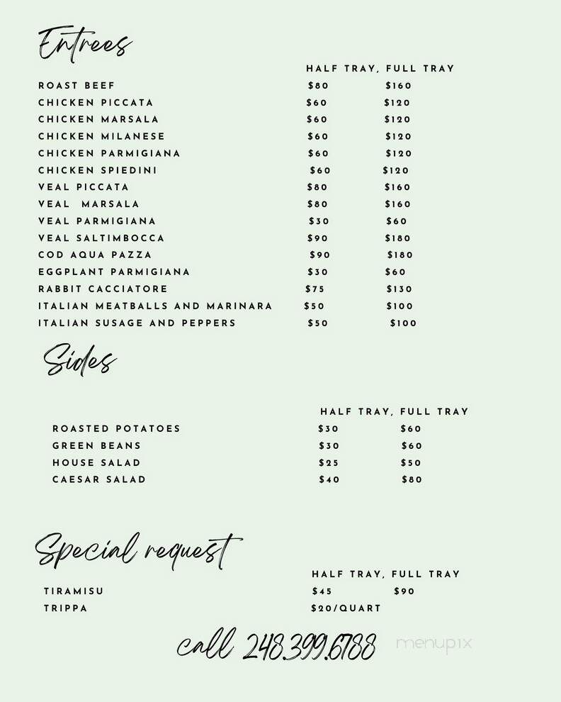 Club Venetian - Madison Heights, MI menu_pic