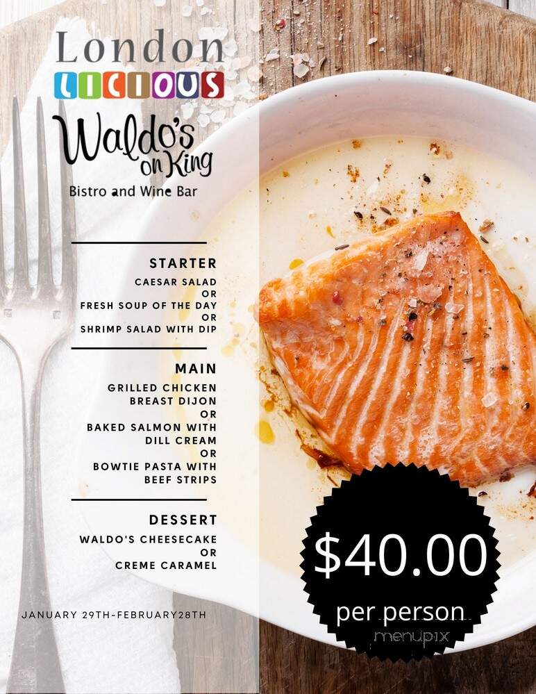 Waldo's On King Bistro & Wine Bar - London, ON menu_pic
