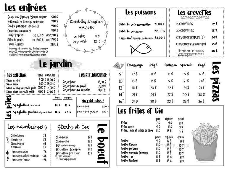 Restaurant Le Nocturne - Saint-Raymond, QC menu_pic