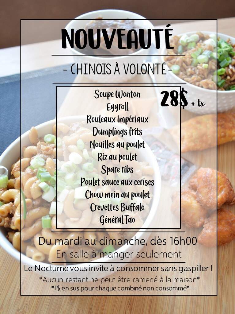 Restaurant Le Nocturne - Saint-Raymond, QC menu_pic