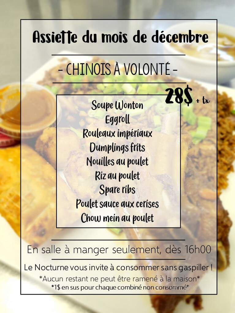 Restaurant Le Nocturne - Saint-Raymond, QC menu_pic