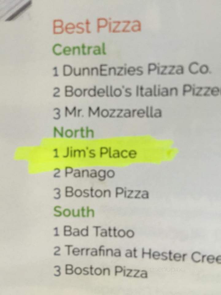 Jim's Place - Vernon, BC menu_pic