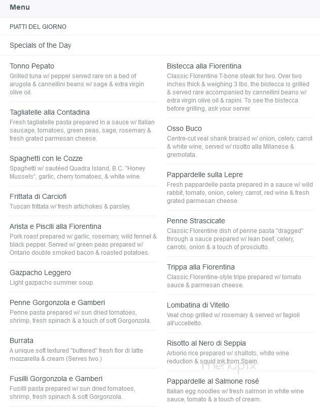 Florentia - Toronto, ON menu_pic