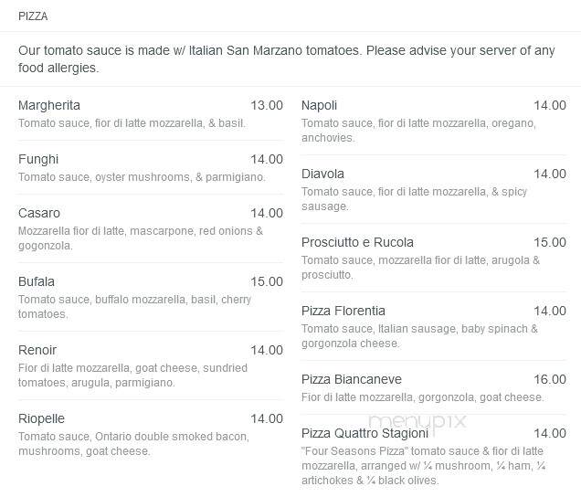 Florentia - Toronto, ON menu_pic