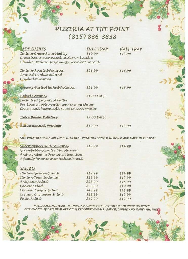 Pizzeria At The Point - Lockport, IL menu_pic