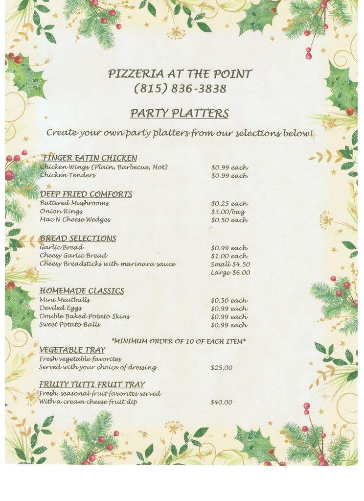 Pizzeria At The Point - Lockport, IL menu_pic