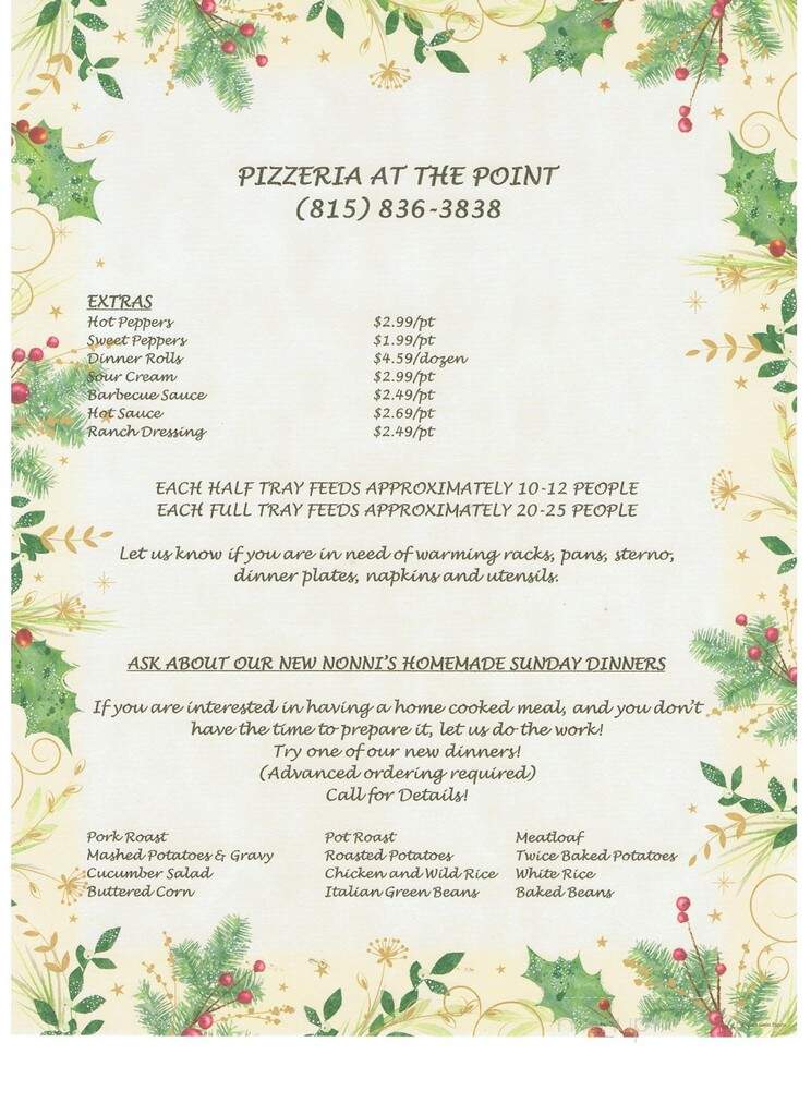 Pizzeria At The Point - Lockport, IL menu_pic