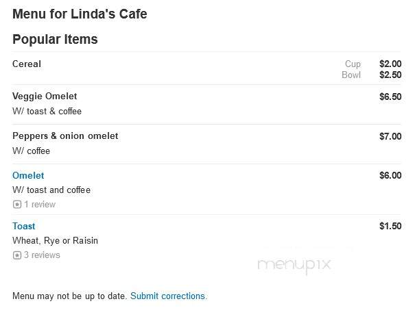 Linda's Cafe - North Adams, MA menu_pic