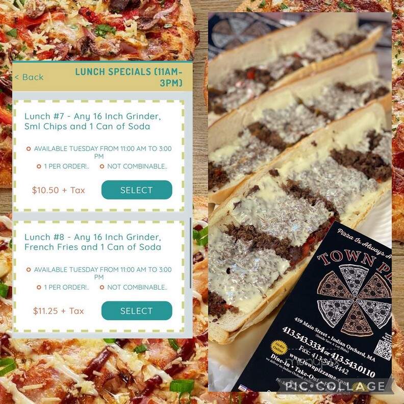 Town Pizza & Restaurants - Indian Orchard, MA menu_pic