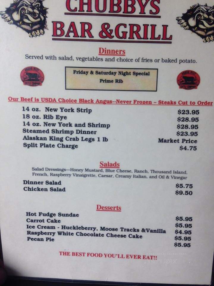 R J's Montana Steakhouse - Clancy, MT menu_pic