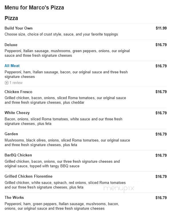 Marco's Pizza - Fayetteville, NC menu_pic