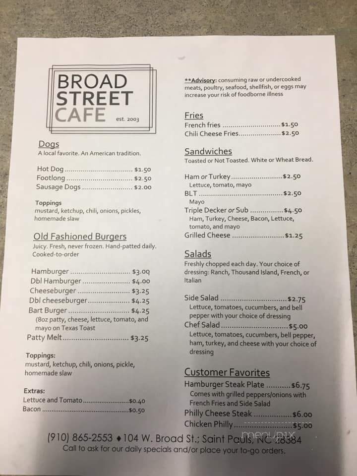 Broad Street Cafe - Saint Pauls, NC