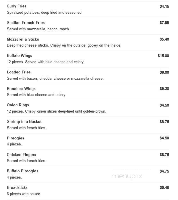 Carini Pizza - Mahanoy City, PA menu_pic