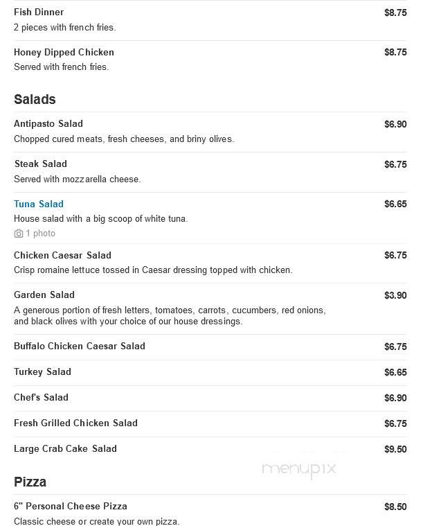 Carini Pizza - Mahanoy City, PA menu_pic