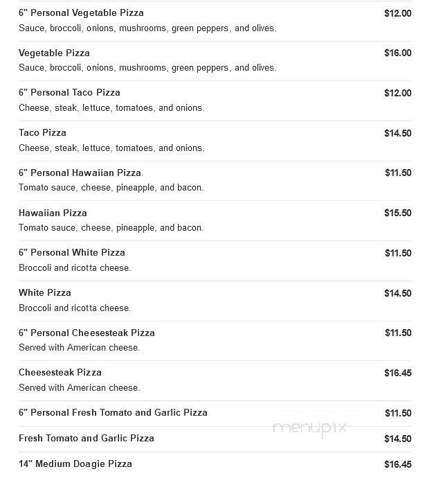 Carini Pizza - Mahanoy City, PA menu_pic