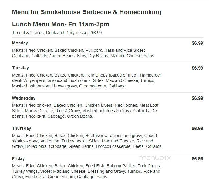 Smokehouse Barbecue & Hmckng - Greenwood, SC