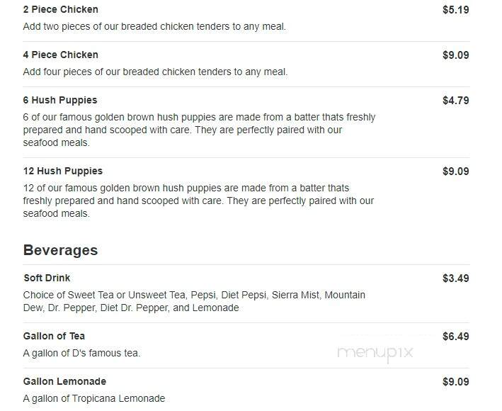 Captain D's Seafood - Sparta, TN menu_pic