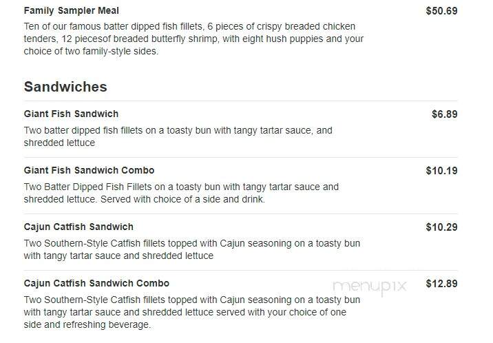 Captain D's Seafood - Sparta, TN menu_pic
