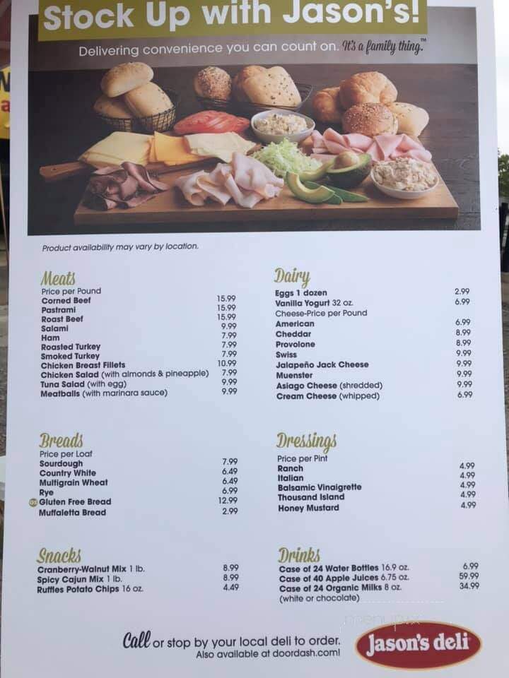 Jason's Deli - San Antonio, TX menu_pic