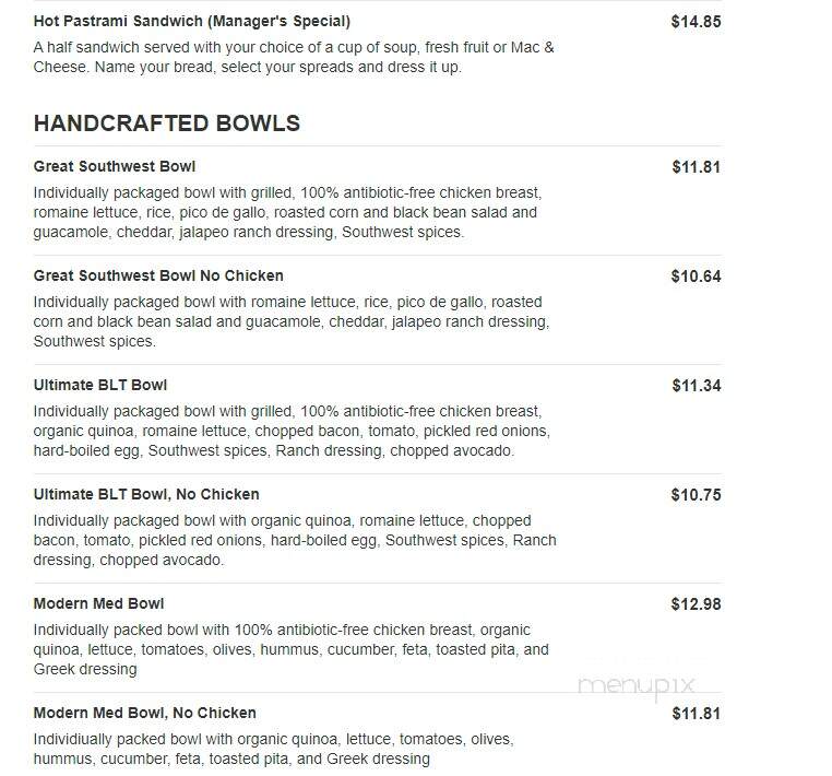 Jason's Deli - Grapevine, TX menu_pic