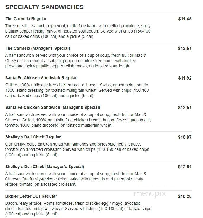 Jason's Deli - Grapevine, TX menu_pic