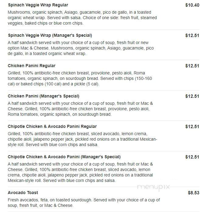 Jason's Deli - Grapevine, TX menu_pic