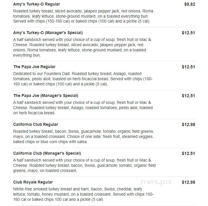 Jason's Deli - Grapevine, TX menu_pic