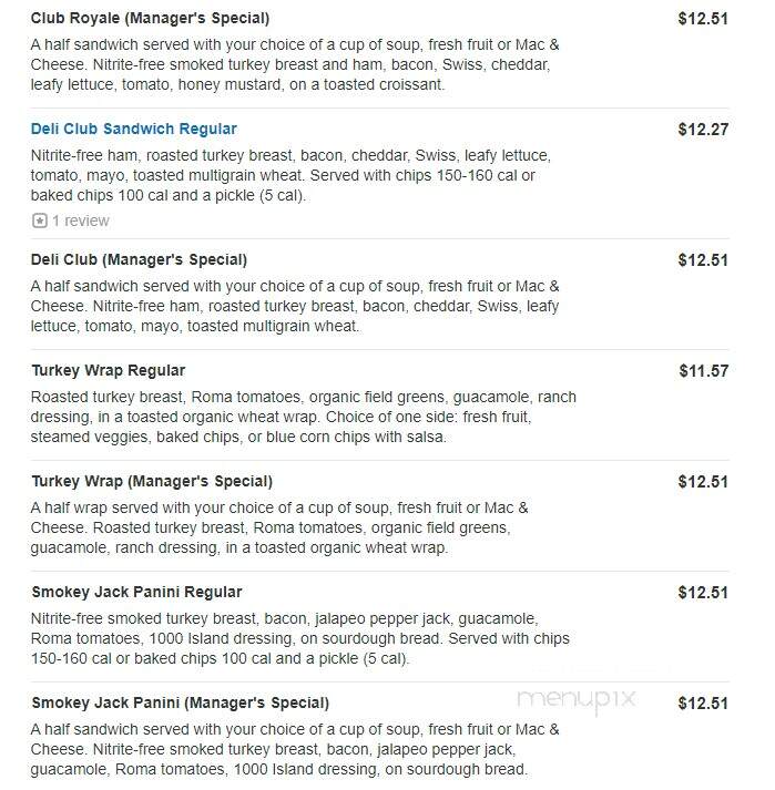 Jason's Deli - Grapevine, TX menu_pic