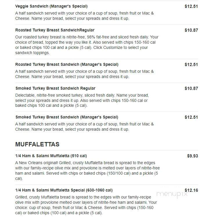Jason's Deli - Grapevine, TX menu_pic