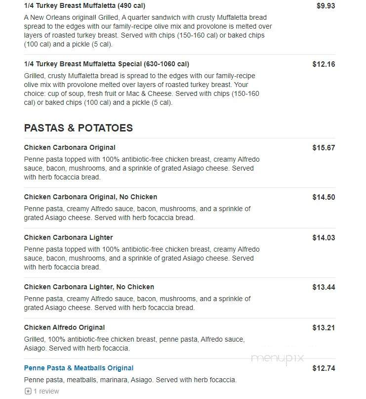 Jason's Deli - Grapevine, TX menu_pic