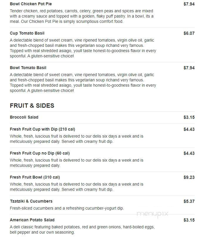 Jason's Deli - Grapevine, TX menu_pic