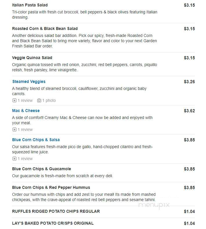 Jason's Deli - Grapevine, TX menu_pic