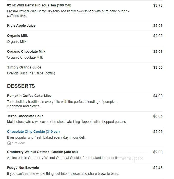 Jason's Deli - Grapevine, TX menu_pic