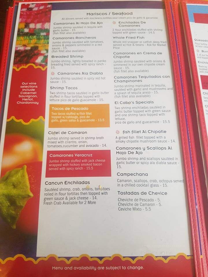 El Charro Restaurant - Turlock, CA menu_pic