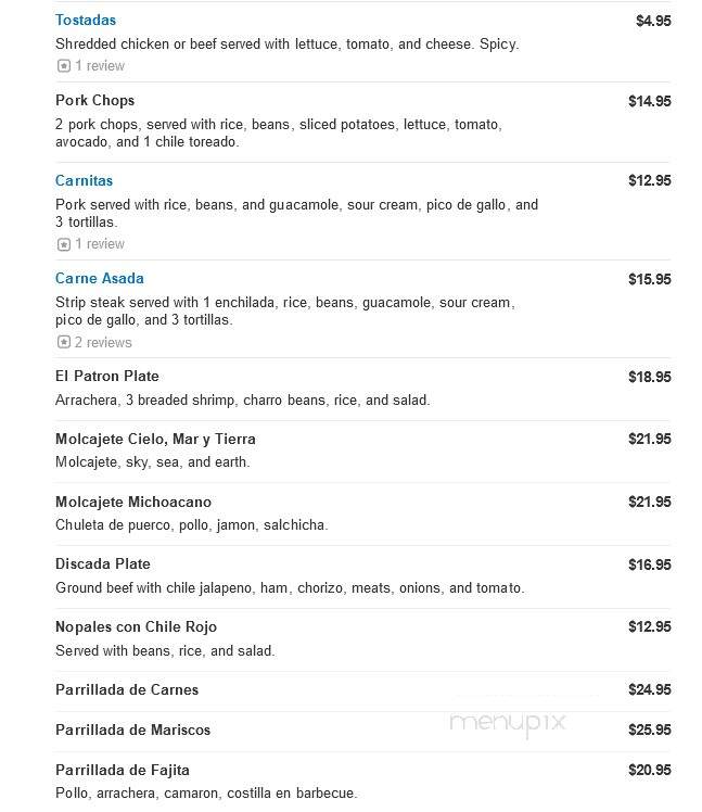 Los Toritos Restaurant - Aurora, CO menu_pic