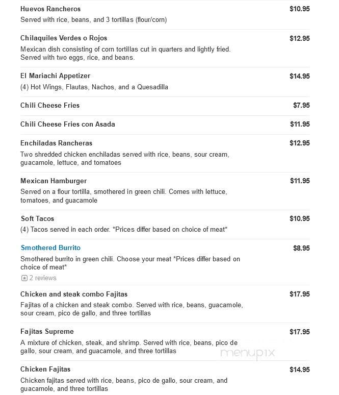 Los Toritos Restaurant - Aurora, CO menu_pic