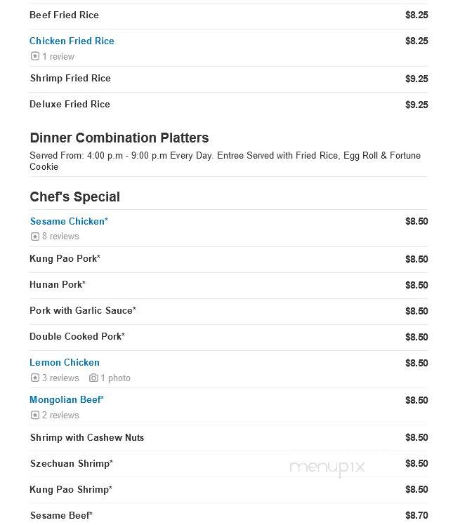 New China Restaurant - Wheat Ridge, CO menu_pic