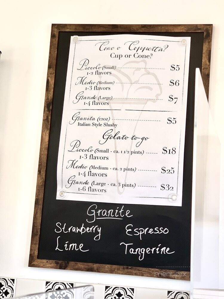 Tondi Gelato - Santa Barbara, CA menu_pic
