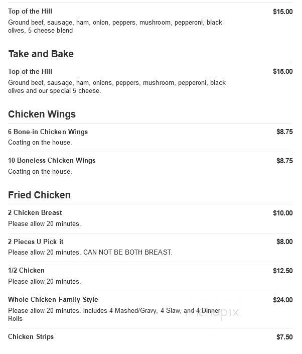 Hill Top Grill - Creve Coeur, IL menu_pic