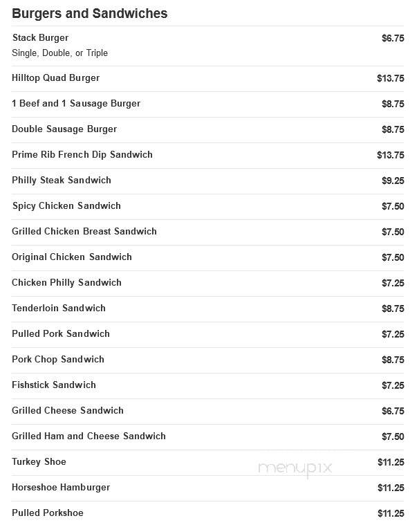 Hill Top Grill - Creve Coeur, IL menu_pic