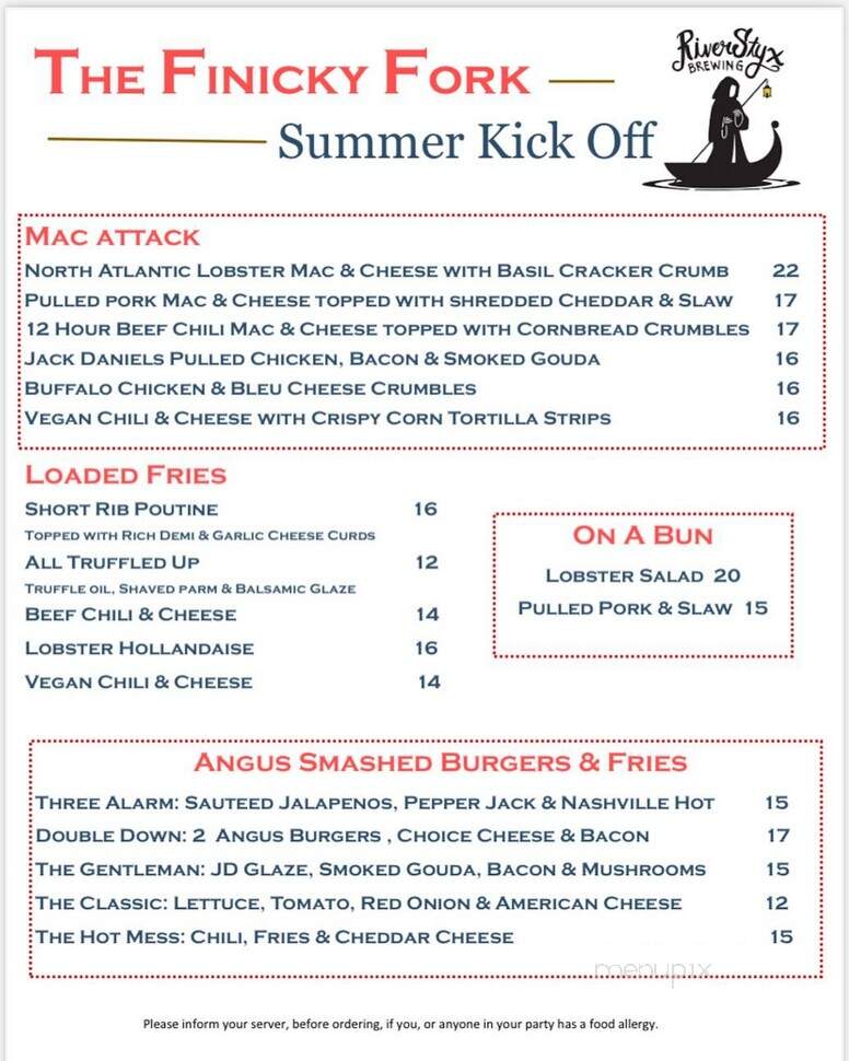River Styx Brewing - Fitchburg, MA menu_pic