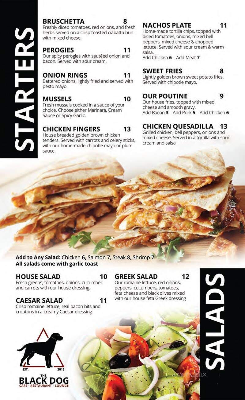 Black Dog Bar & Grill - Clarington, ON menu_pic