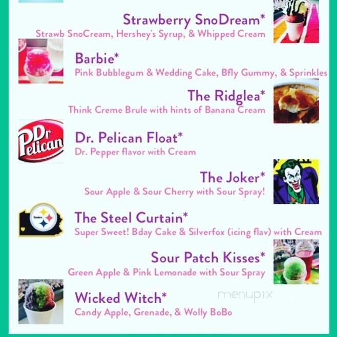 Pelican's SnoBalls - Fort Worth, TX menu_pic