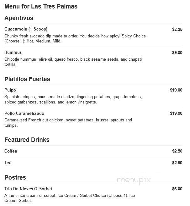 Las Tres Palmas - Harlingen, TX menu_pic