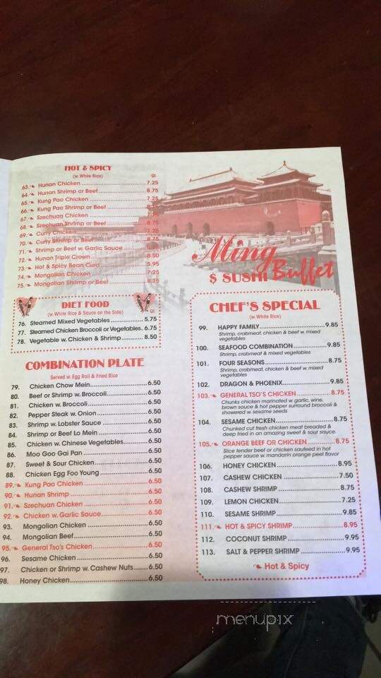 Ming Bufet & Sushi - Yazoo City, MS menu_pic