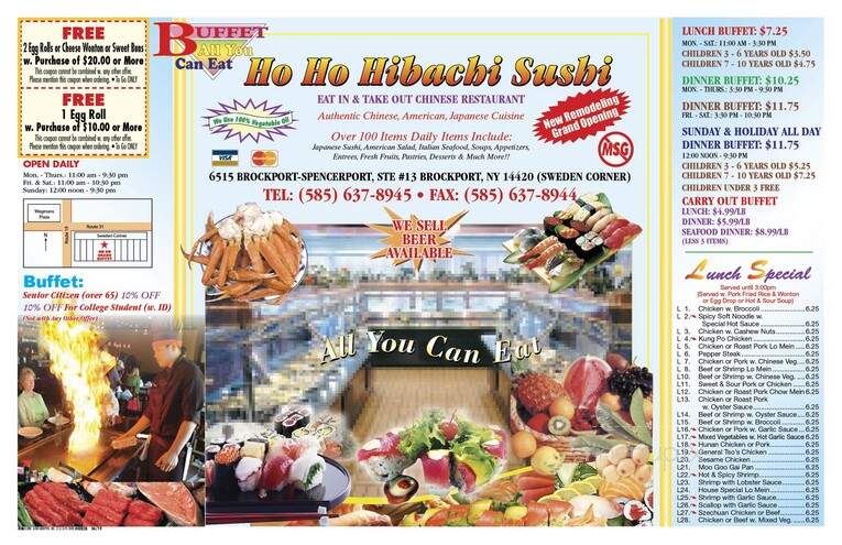Ho Ho Hibachi Sushi - Brockport, NY