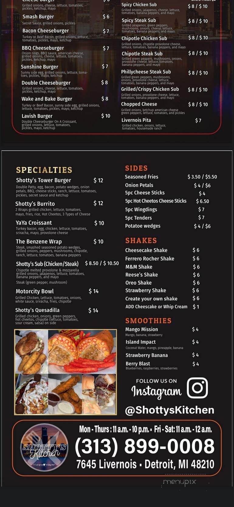 Shottys Kitchen Halal - Detroit, MI menu_pic